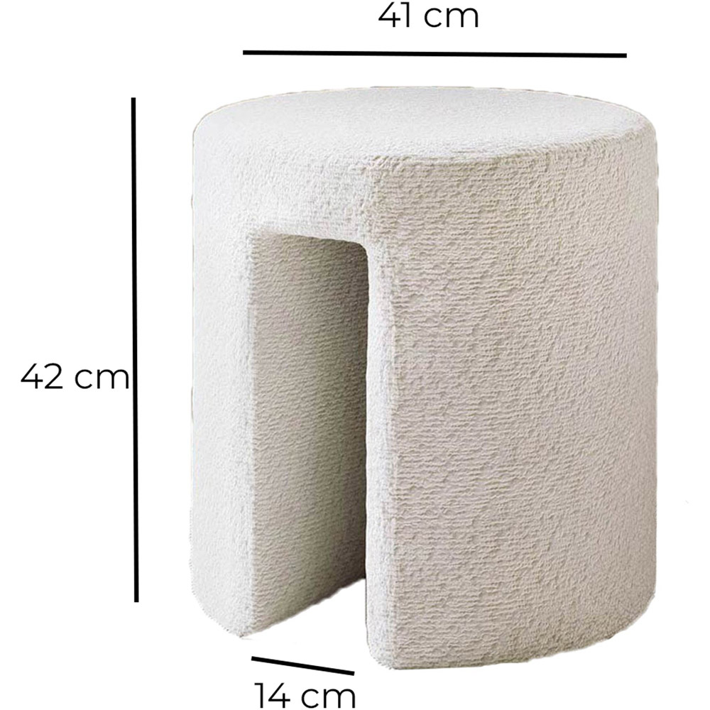 CARME Home Isla Ivory Bouclé Stool Image 8