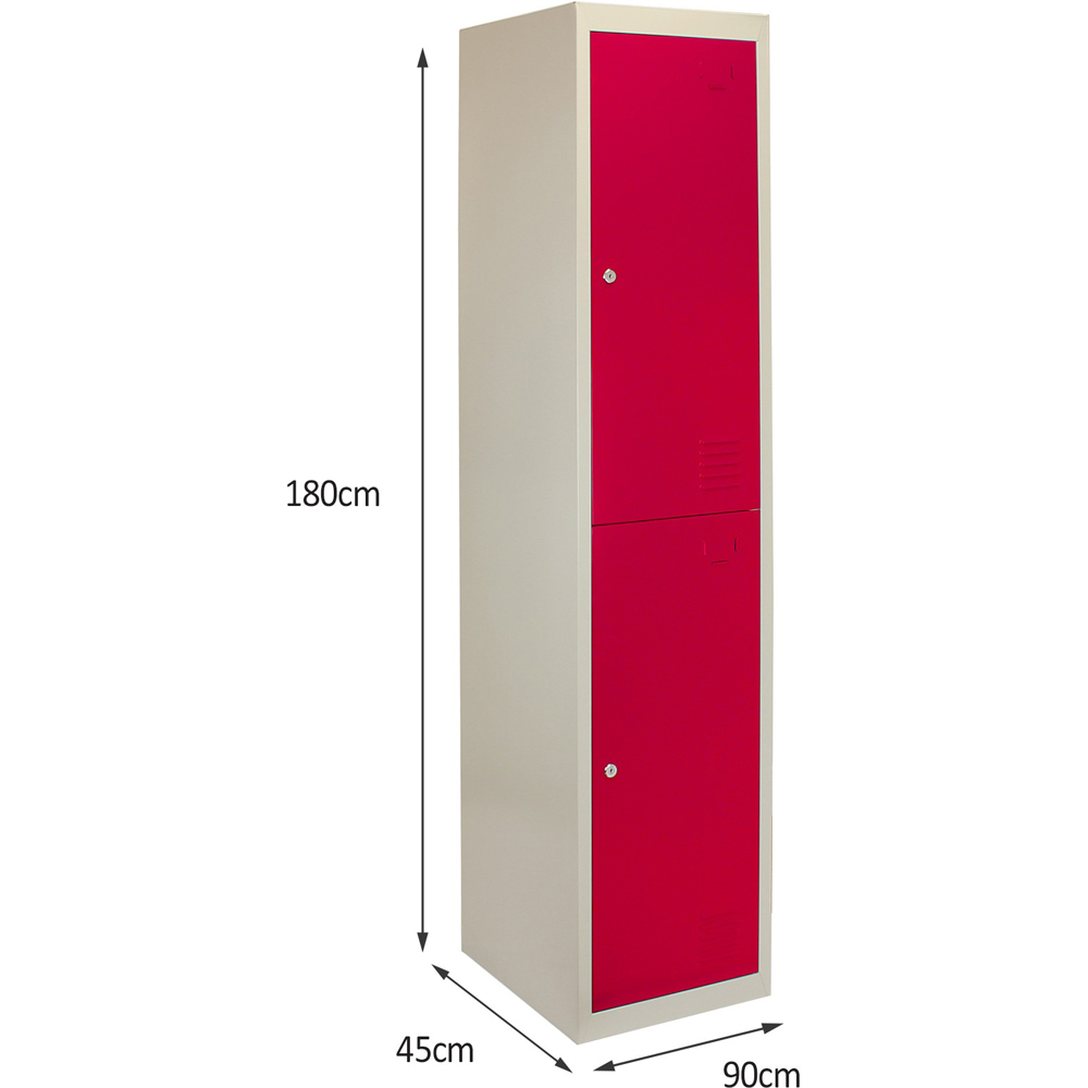 Monstershop 2 Door Red Metal Storage Locker 3 Pack Image 6