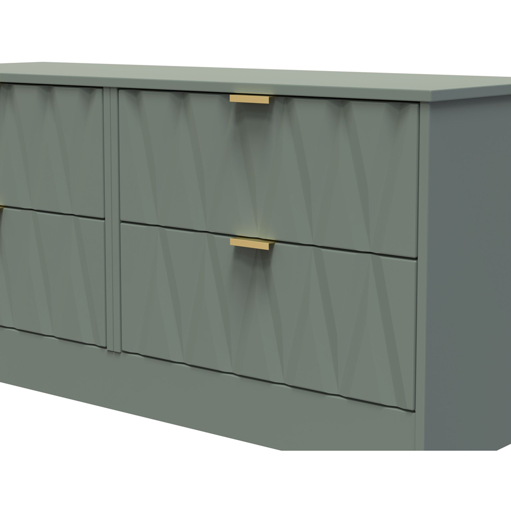 Crowndale Las Vegas 4 Drawer Reed Green Chest of Drawers Ready Assembled Image 5
