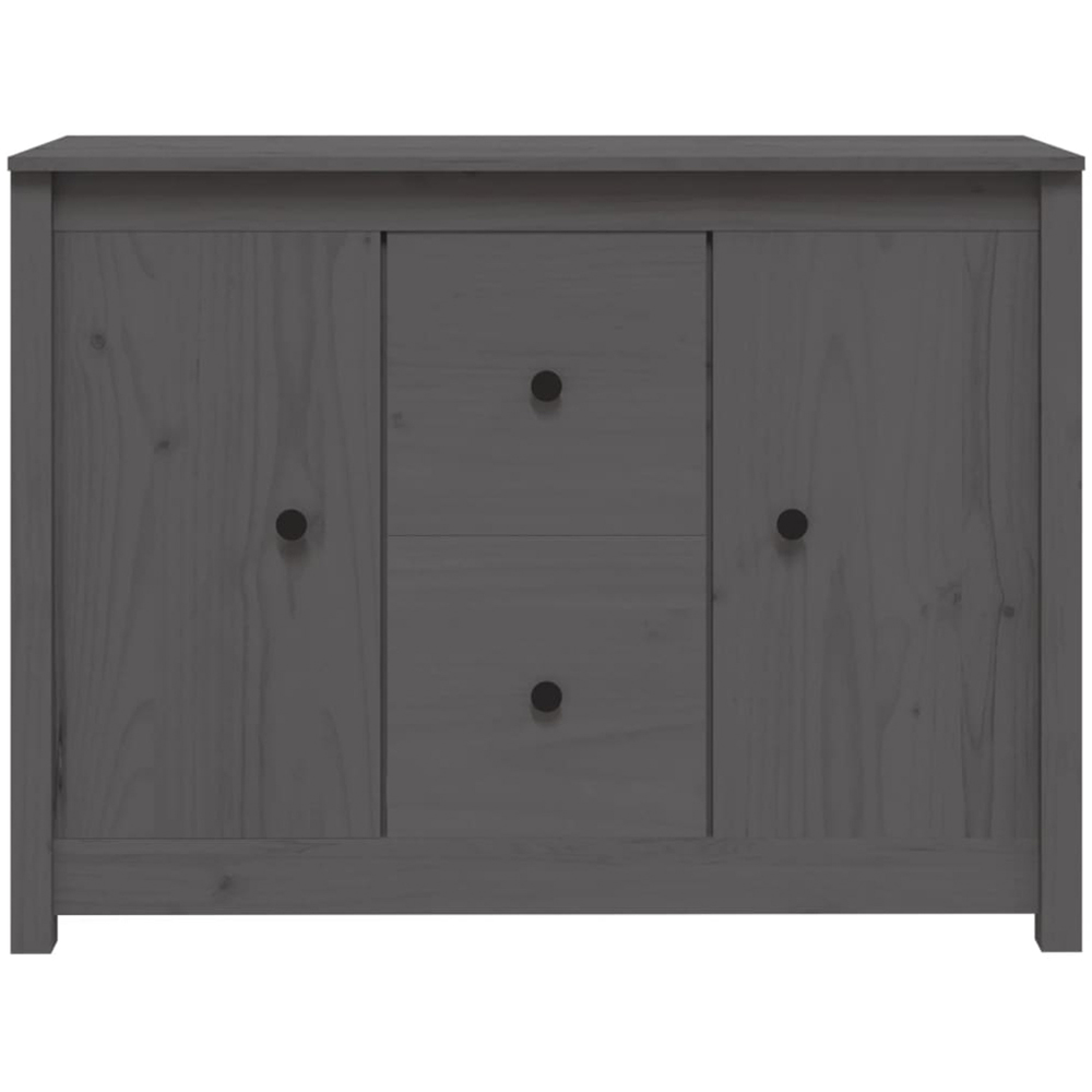 vidaXL 2 Door 2 Drawer Grey Wooden Sideboard Image 4