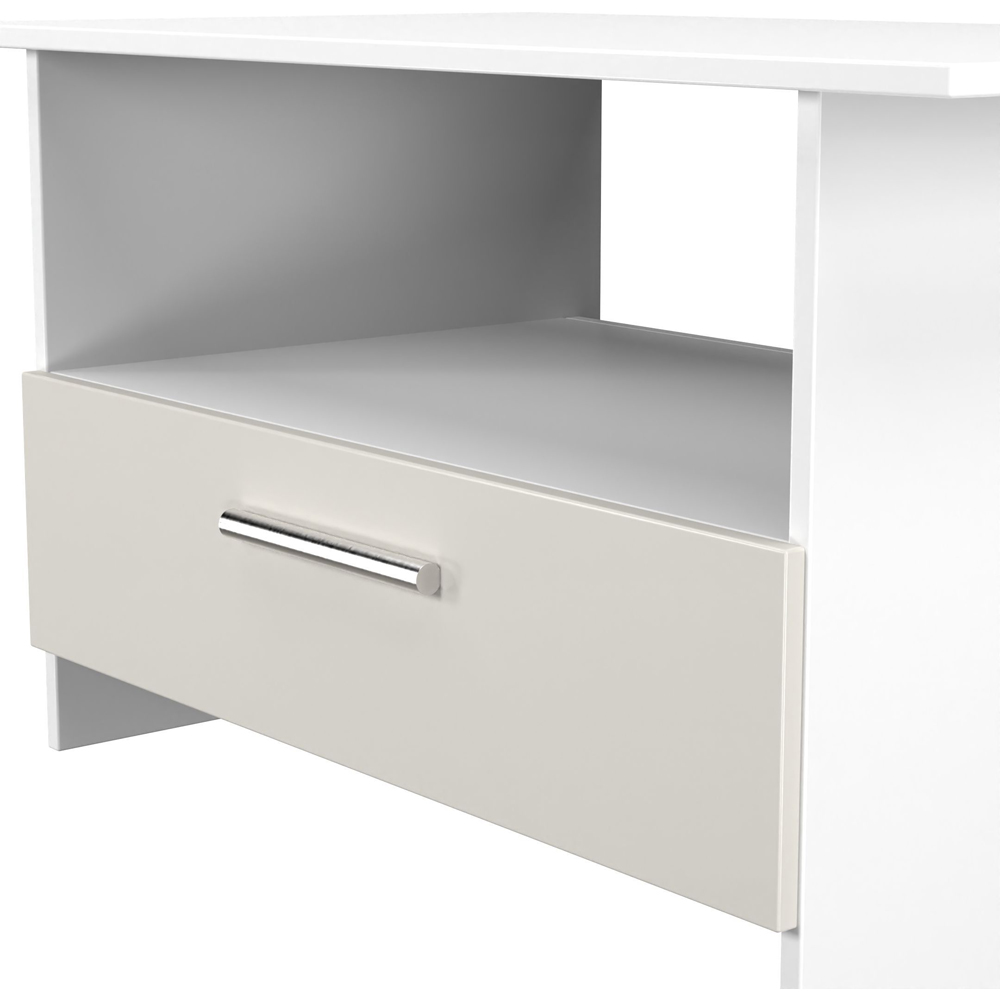 Crowndale Contrast Single Drawer Grey Matt and White Coffee Table Ready Assembled Image 5