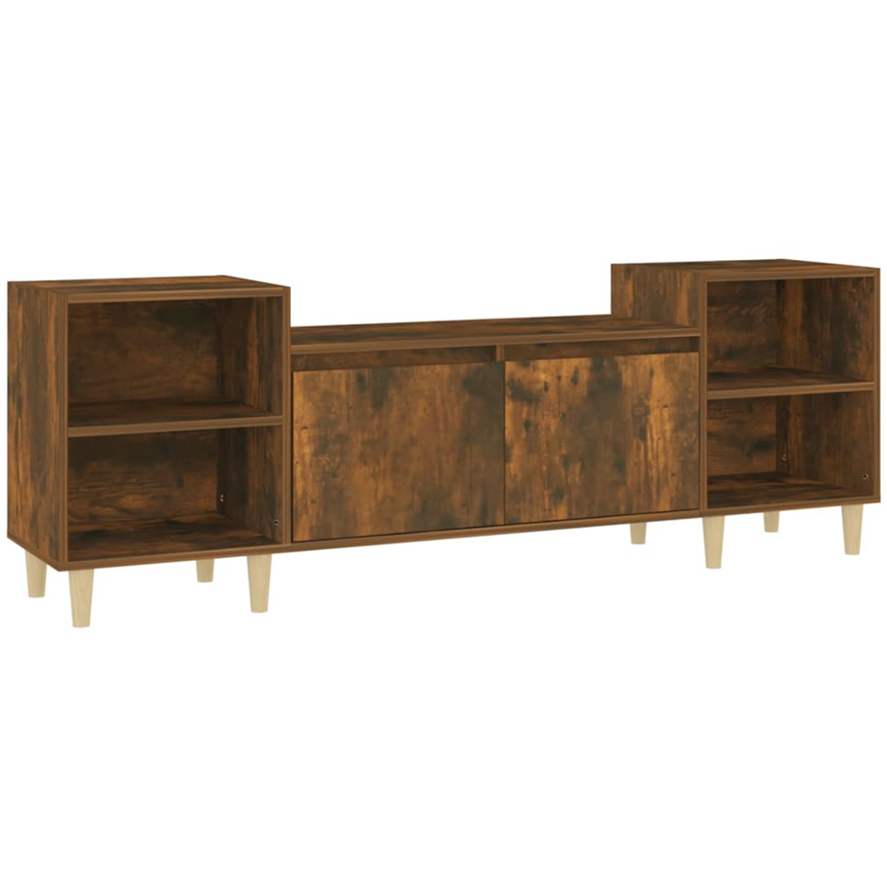 vidaXL 2 Door 4 Shelf Smoked Oak TV Cabinet Image 2