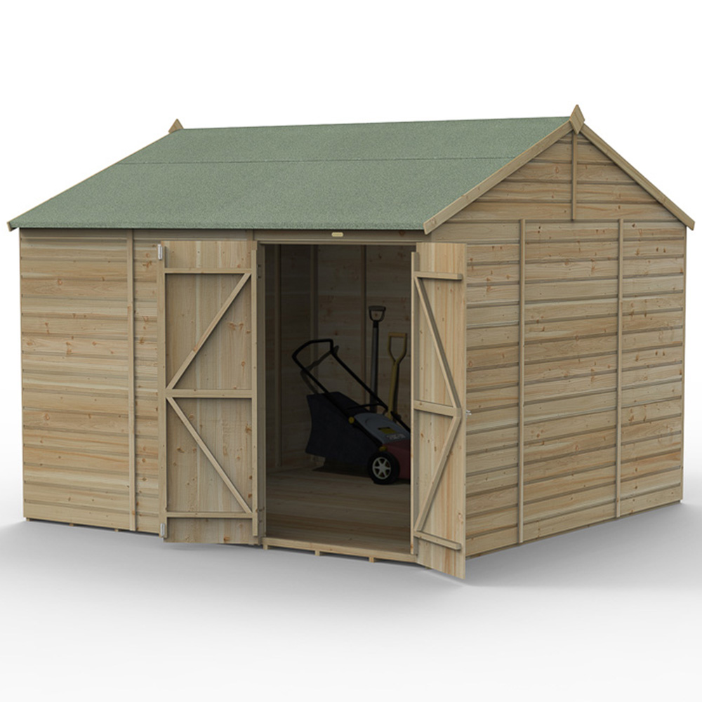 Forest Garden Beckwood 10 x 10ft Double Door Reverse Apex Shed Image 3