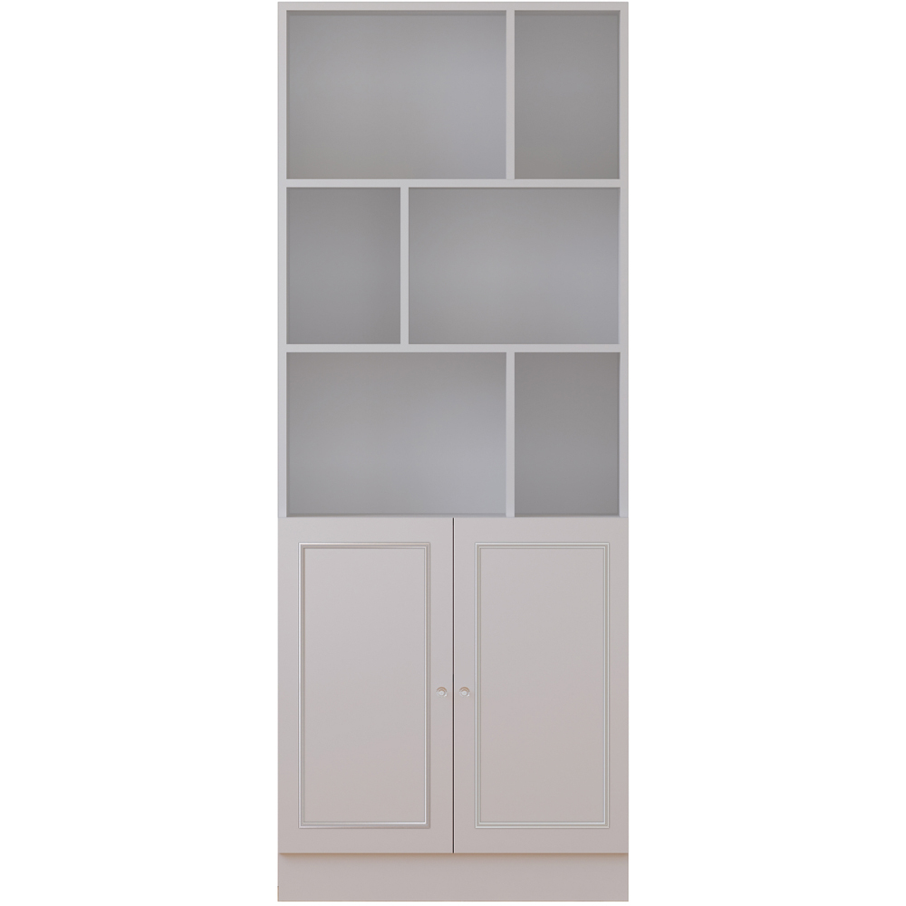 Evu GISELLE 2 Doors 6 Shelves White Bookcase Image 2