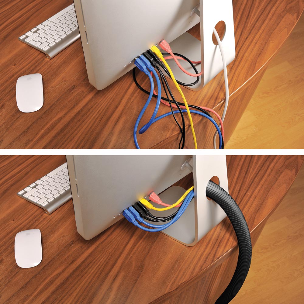 Wilko 1.1m Black Cable Tidy Tube Wilko