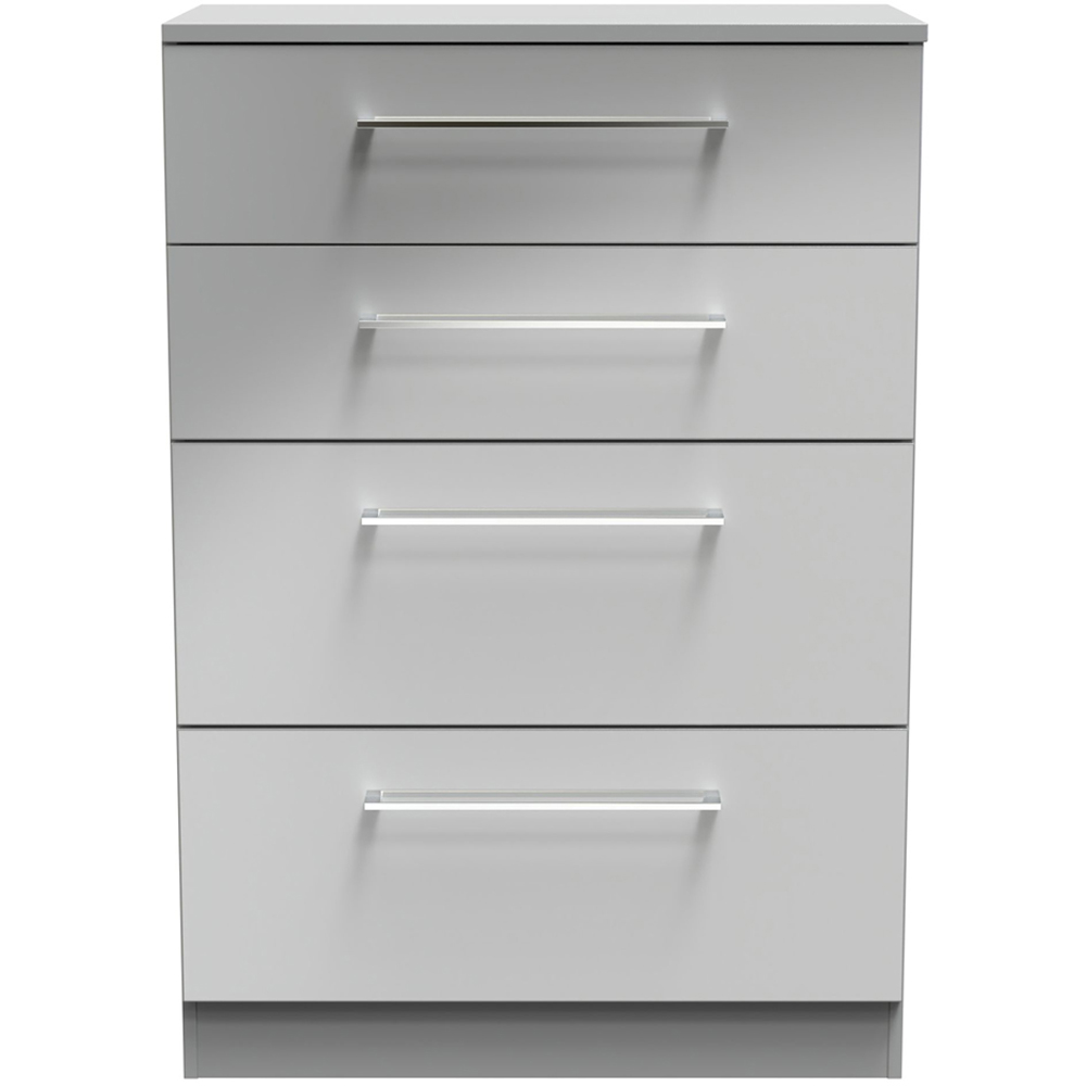Crowndale Worcester 4 Drawer Uniform Gloss and Dusk Grey Chest of Drawers Ready Assembled Image 3