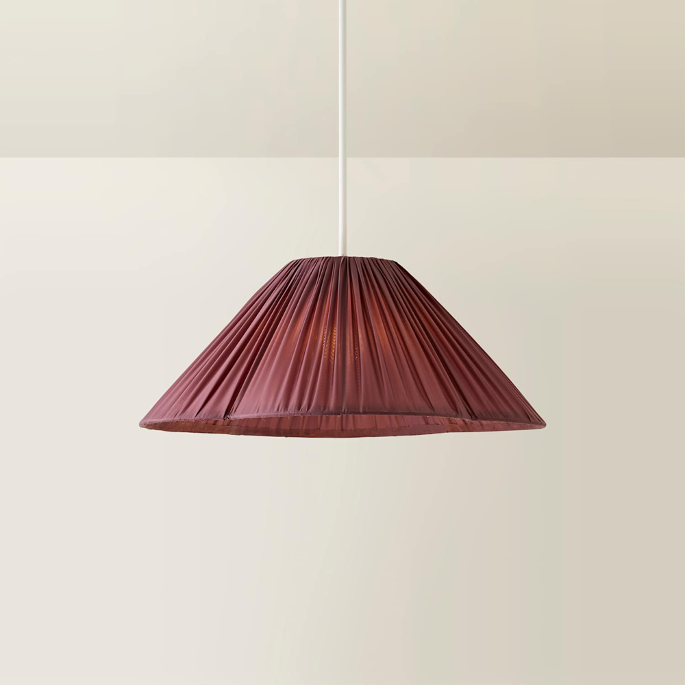 ValueLights Posie Pink Gathered Tapered Wave Easy Fit Pendant Lamp Shade 50cm Image 3