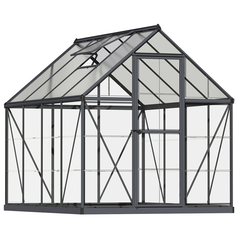 Palram Canopia Hybrid Grey Polycarbonate 6 x 8ft Greenhouse Image 1