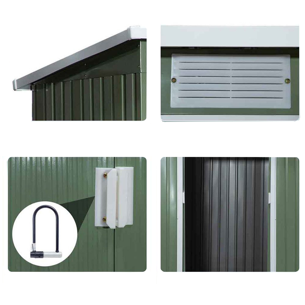 Outsunny Metal Garden Storage Shed 2.13 x 1.21m Image 6