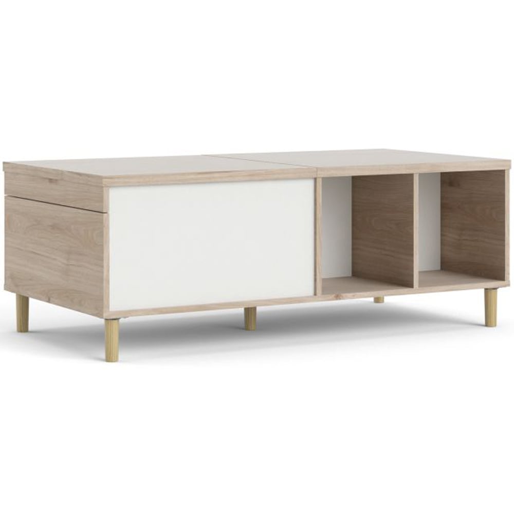 Florence Rome Jackson Hickory Oak and Matt White Coffee Table Image 2