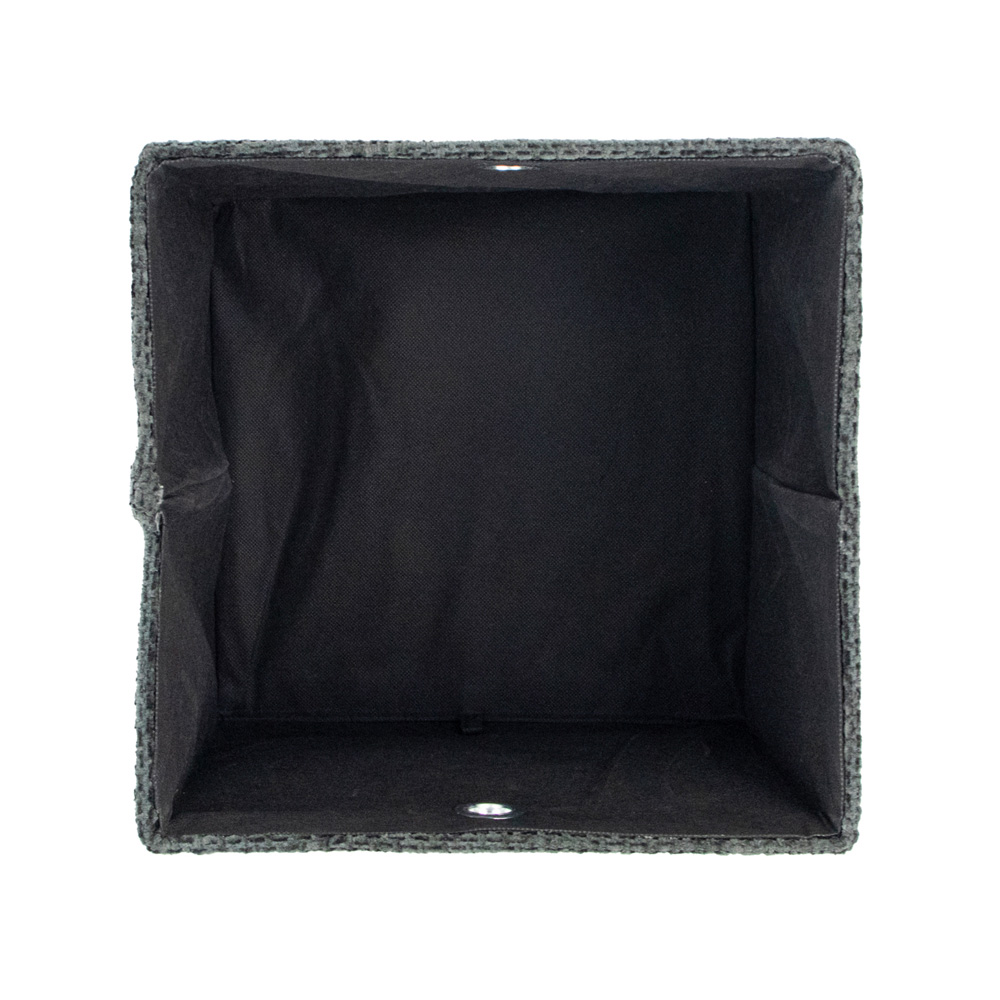 JVL Metro Black Foldable Cube Storage Box with Lid Image 3