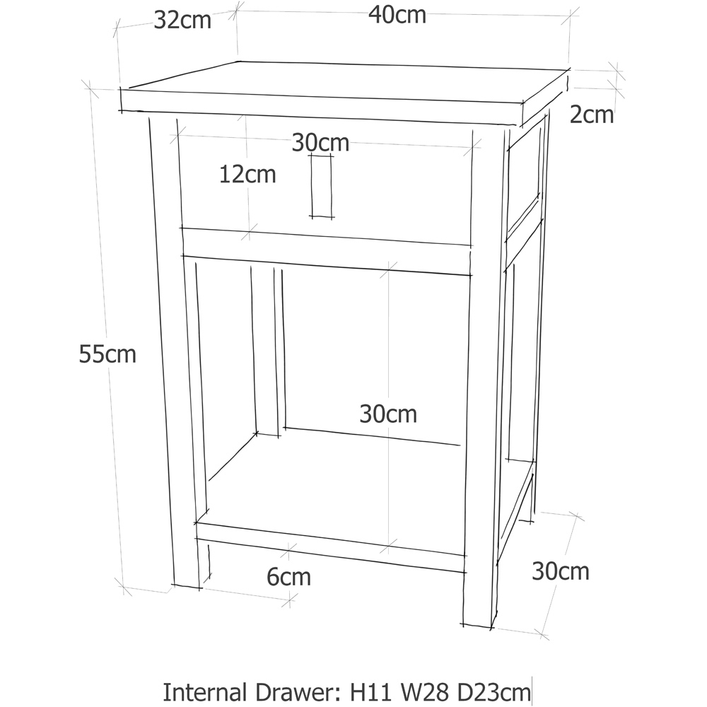 Montese Single Drawer Light Wood Bedside Table with Ring Handle Image 9