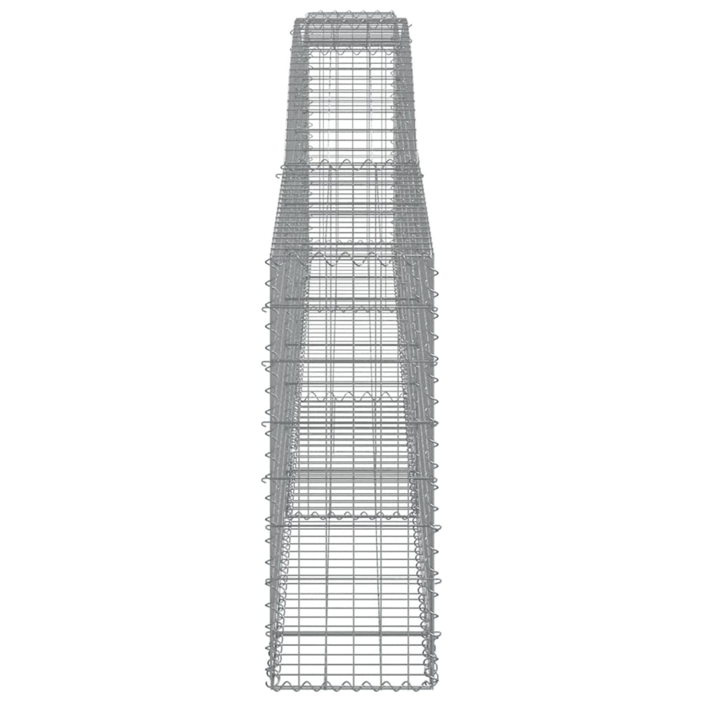 vidaXL Silver Galvanised Iron Arched Gabion Basket 400 x 30 x 80/100cm 10 Pack Image 3