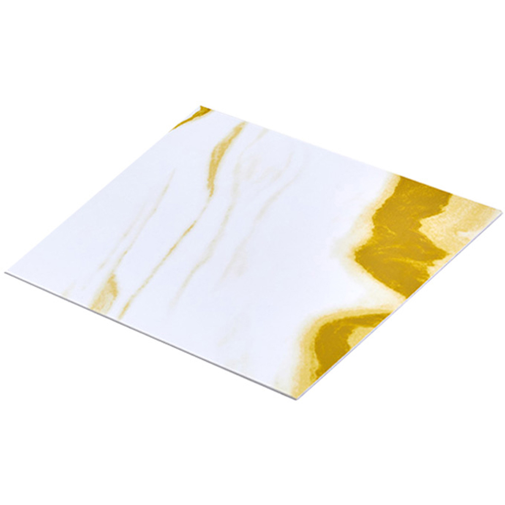 Living and Home Marble Patterned Yellow PVC Self Adhesive Wall Sticker 10 Pack Image 4