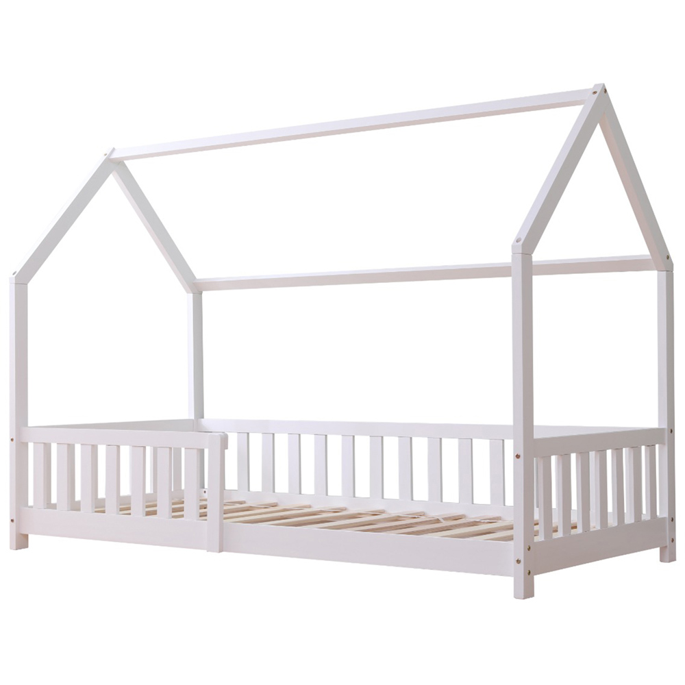 Flair Explorer Single White Playhouse Bed Frame with Rails Image 2