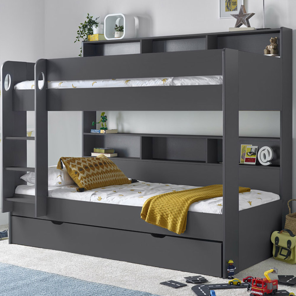 Oliver Onyx Grey Storage Bunk Bed Image 1