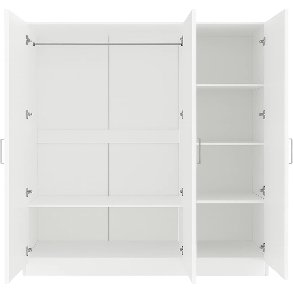 TJ'S Venice 3 Door White Wide Wardrobe Image 3