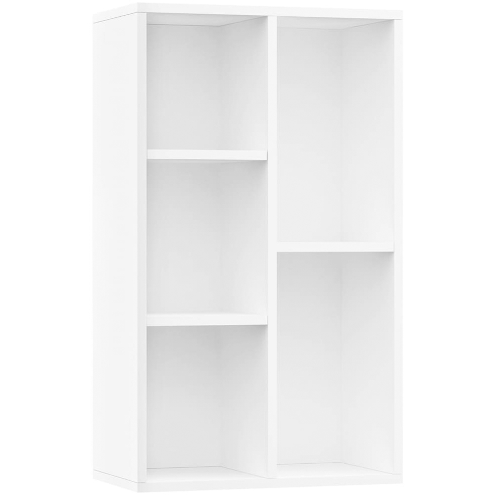vidaXL 5 Shelf White Wooden Bookcase Image 2