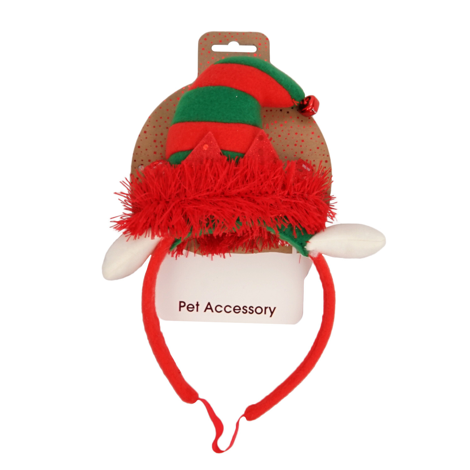 Elf Hat Pet Accessory - Red & Green Image