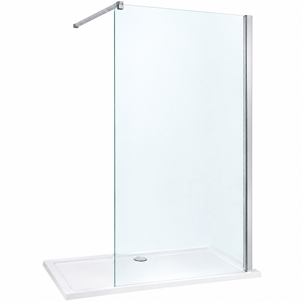 Stech Homes Walk-in Shower Screen with Shower Tray 800 x 1900mm Image 1