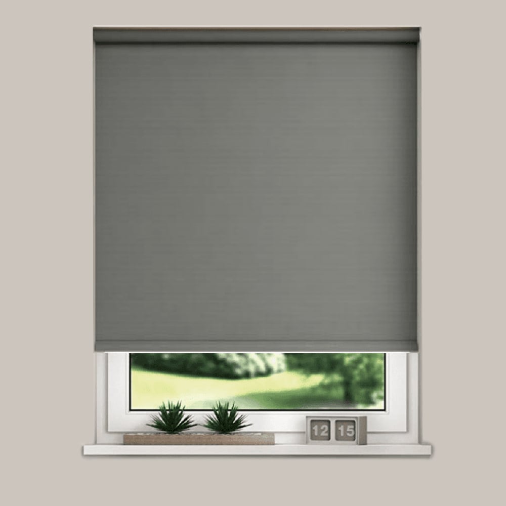 New Edge Blinds Blackout Roller Blinds Slate Grey 170cm Image 1