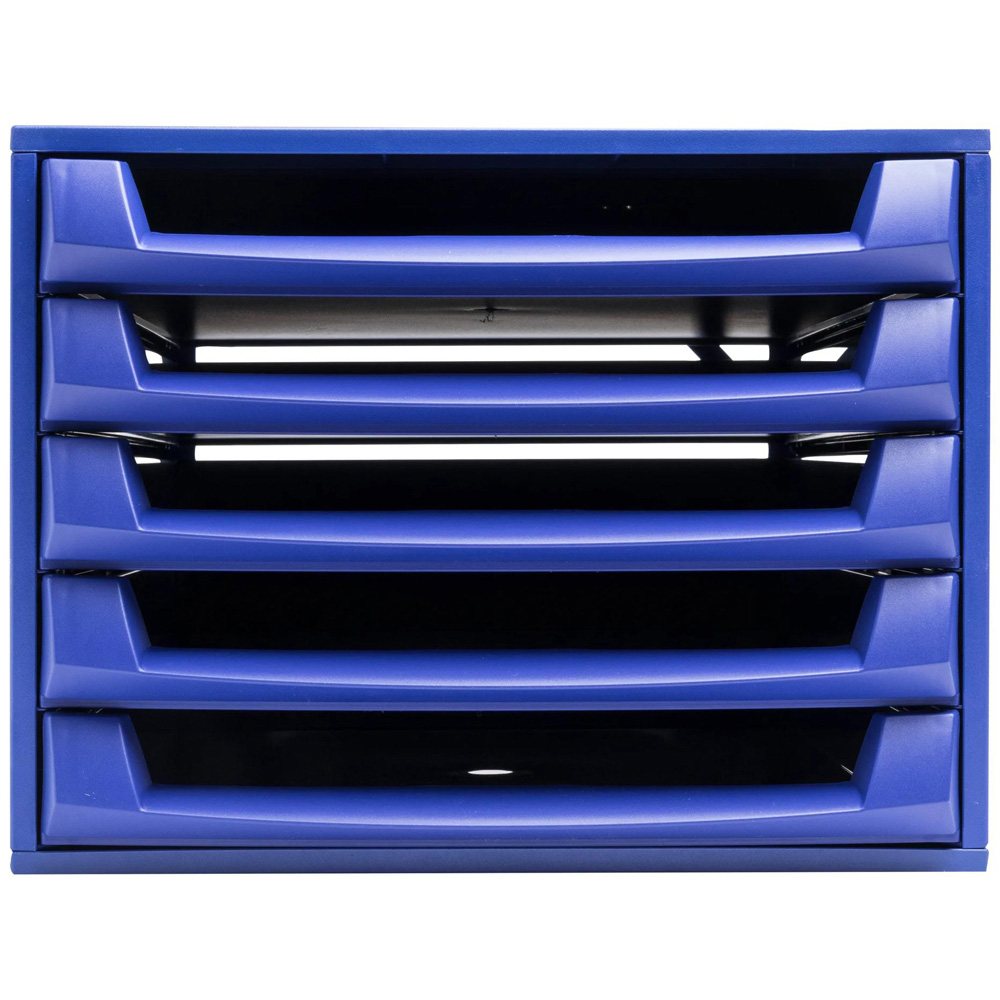 Exacompta Forever 5 Drawer Cobalt Blue Recycled Plastic Filing Cabinet Image 4