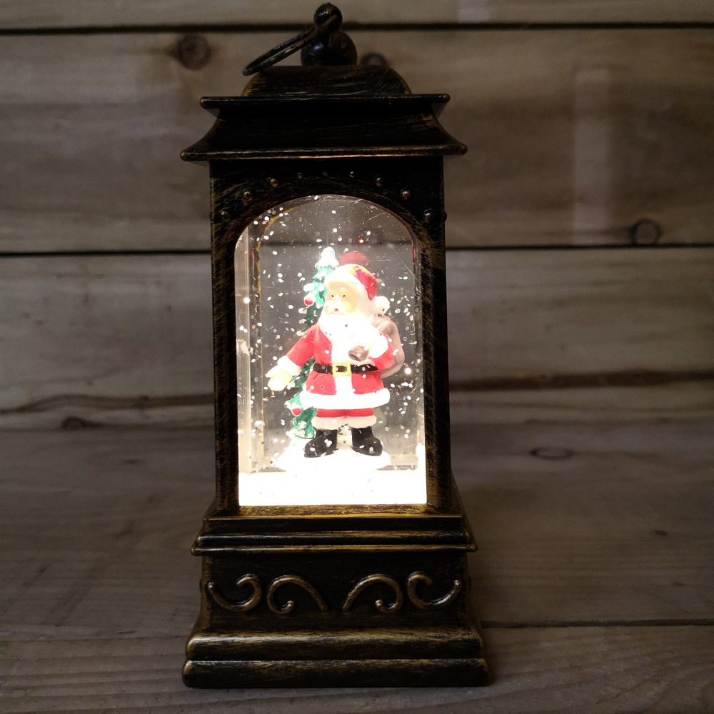 Samuel Alexander Santa Christmas Glitter Water Spinner Lantern 21cm Image 2