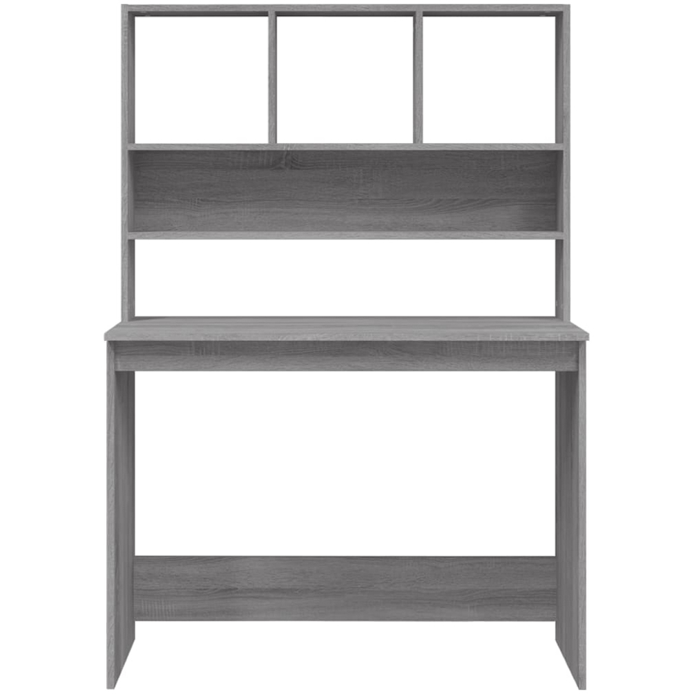 vidaXL 4 Shelf Computer Desk Grey Sonoma Image 4