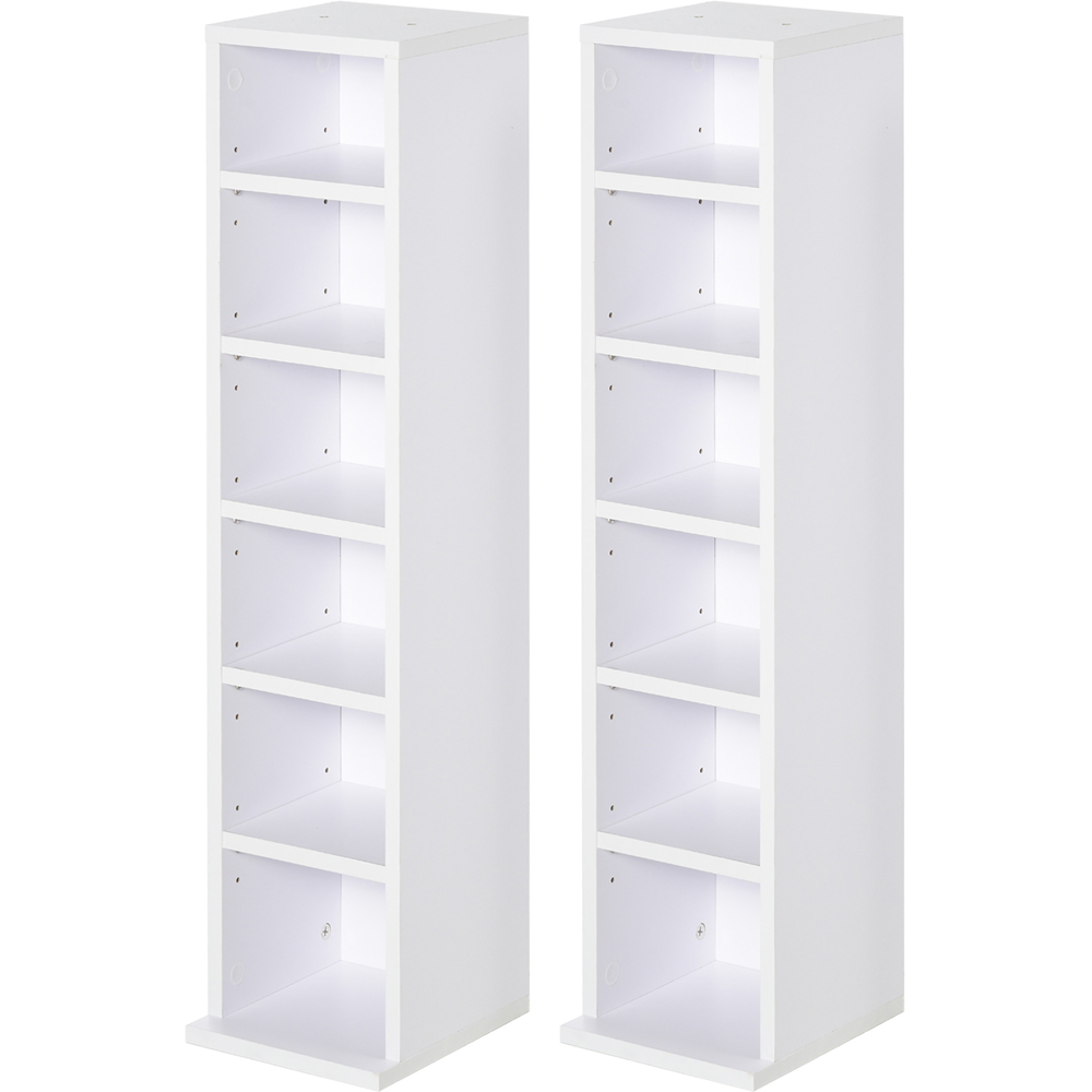 Portland White Media Display Shelf Unit Set of 2 Image 2