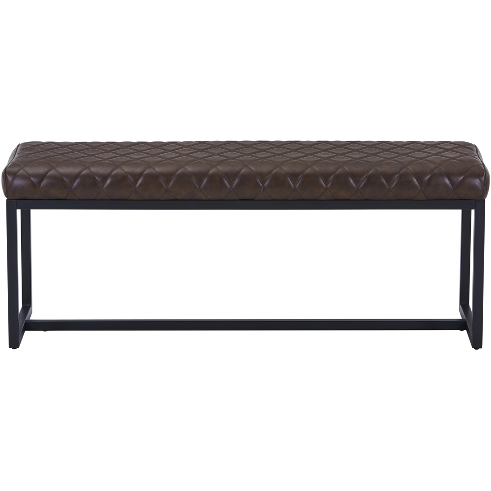 Portland Lennox Brown Cross Stitch Dining Bench Image 2
