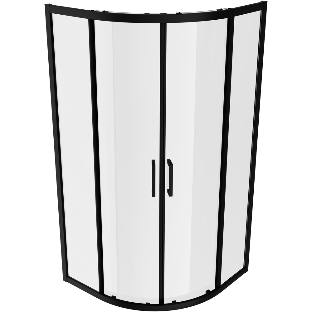 Bathstore Atlantis 2 Door Black Toughened Safety Glass Quadrant Shower Enclosure 900mm Image 4