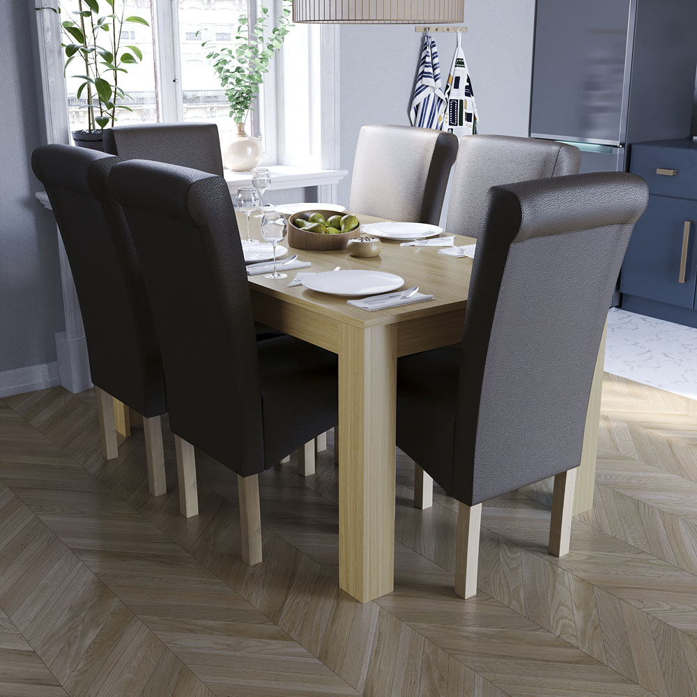 Vida Designs Medina 6 Seater Dining Table Oak Image 7
