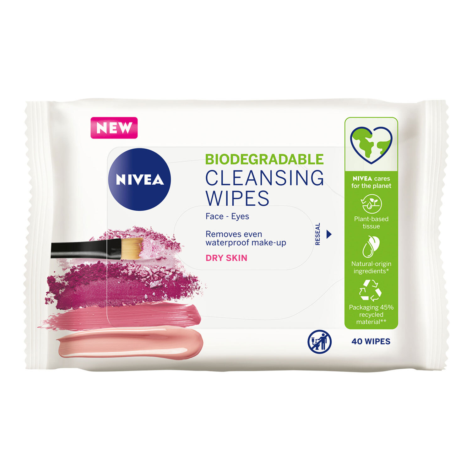 Nivea Biodegradable Dry Skin Cleansing Wipes Image