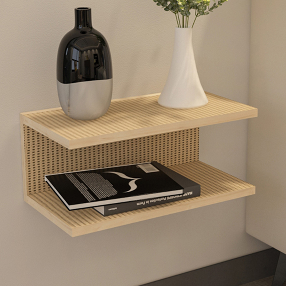 Decorotika Ramira 2 Shelf Hazeran Floating Bedside Table Image 1