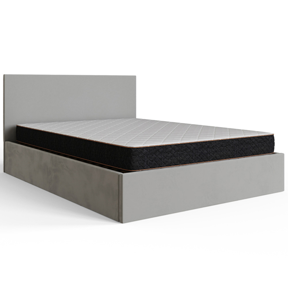 GFW King Size Charcoal Grey Velvet End Lift Ottoman Bed with Memory Pocket Spring Mattress Image 4