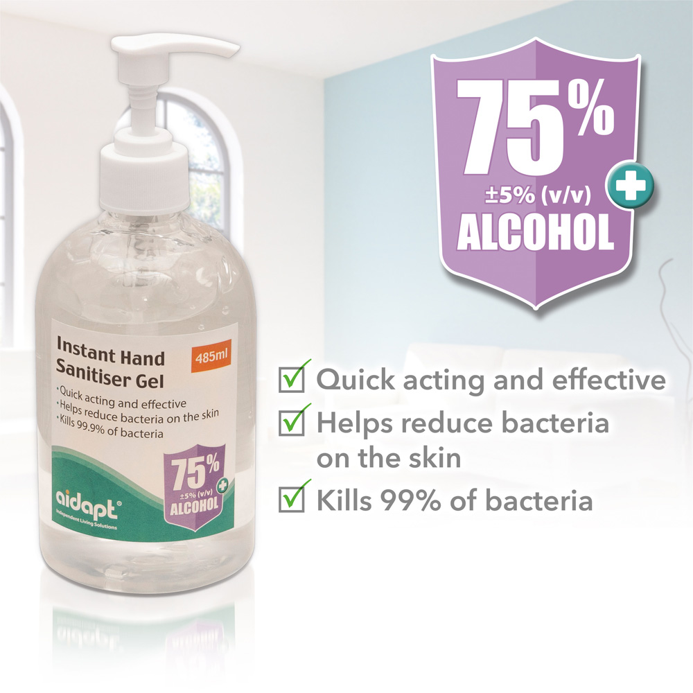 Aidapt Instant Hand Sanitiser Gel 485ml Image 5