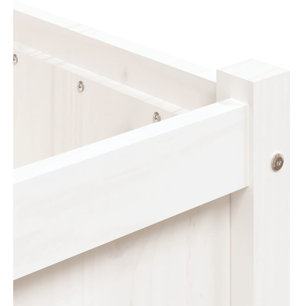 vidaXL White Solid Pine Wood Garden Planter 90 x 50 x 70cm Image 8