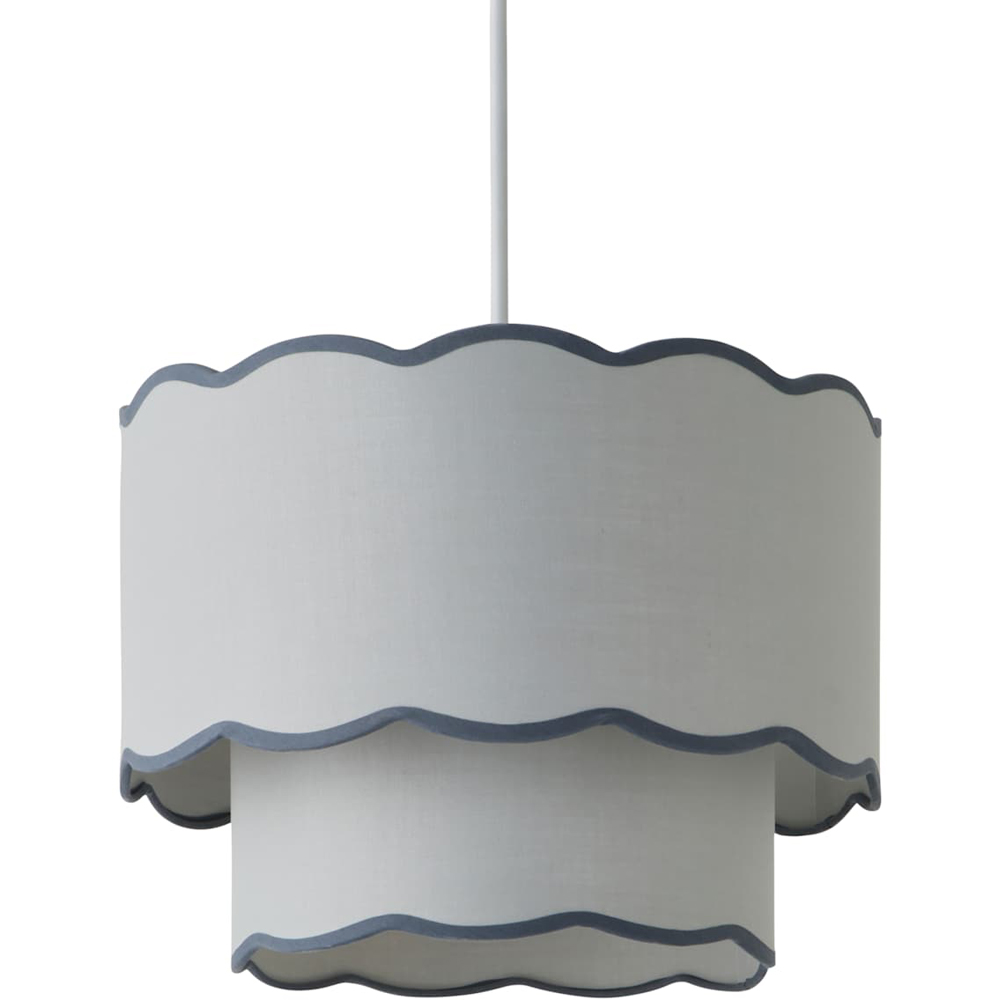 ValueLights Sloane 2 Tier Grey Colour Clash Scalloped Shade Image 1