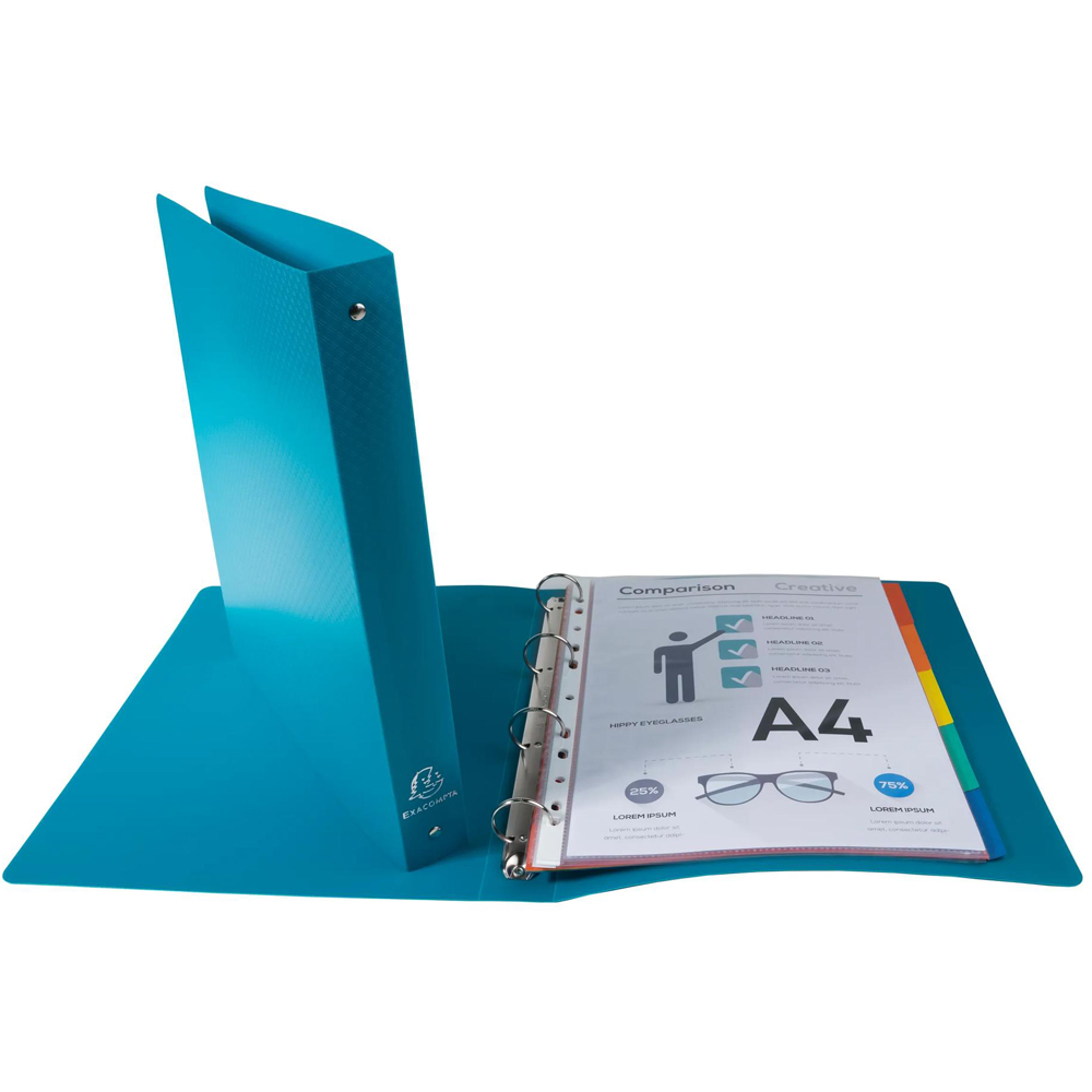 Exacompta OpaK Dark Green A4 Maxi PP 4R Ring Binder with 40mm Spine 20 Pack Image 3