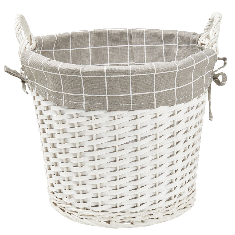 Wilko White Round Wicker Basket Image 4