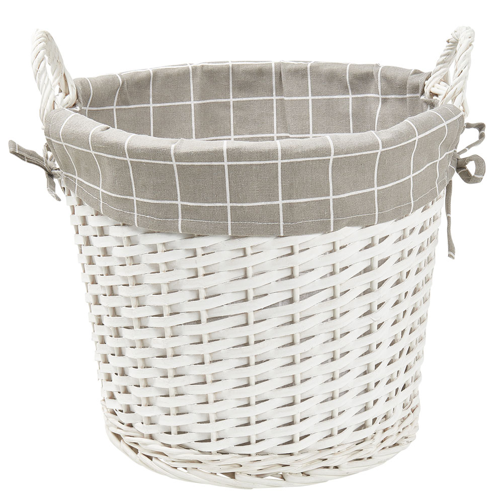 Wilko White Round Wicker Basket Wilko