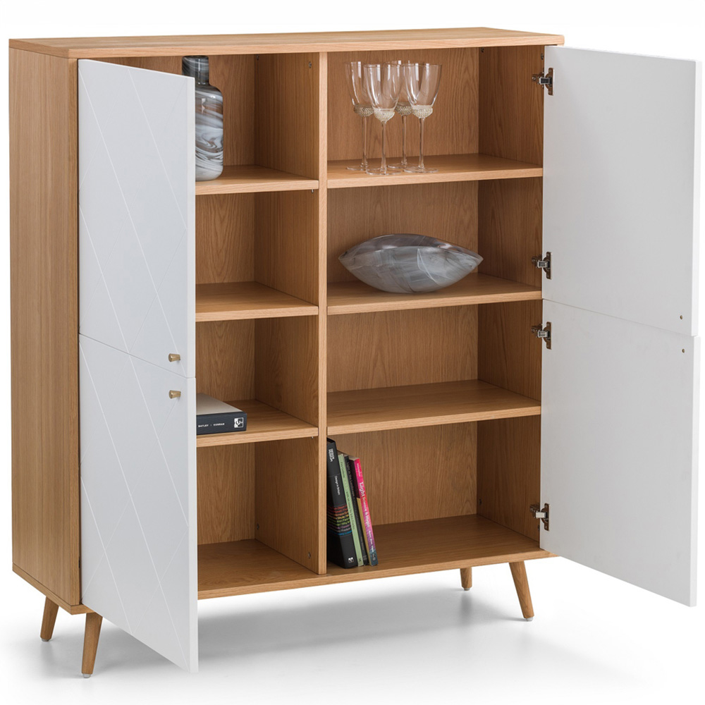 Julian Bowen Moritz 4 Door Oak and White Cabinet Image 6