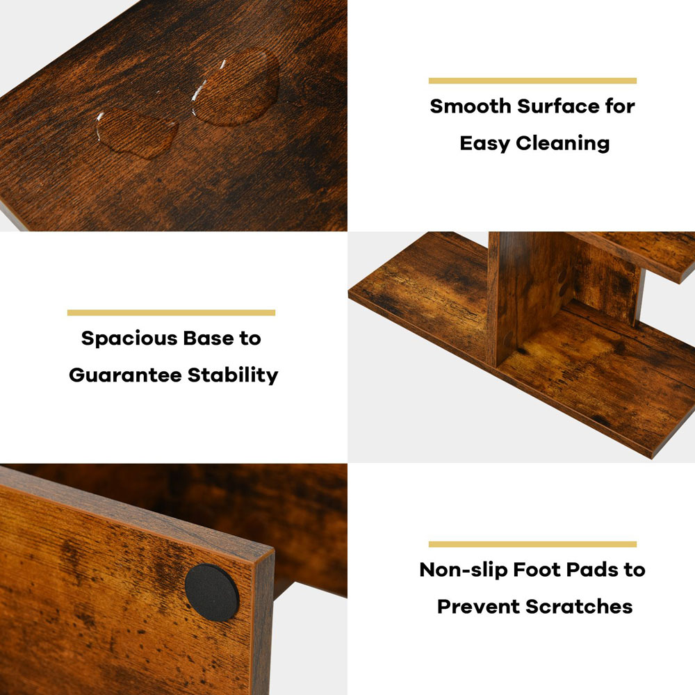Costway 8 Shelf Brown Bookcase Image 8