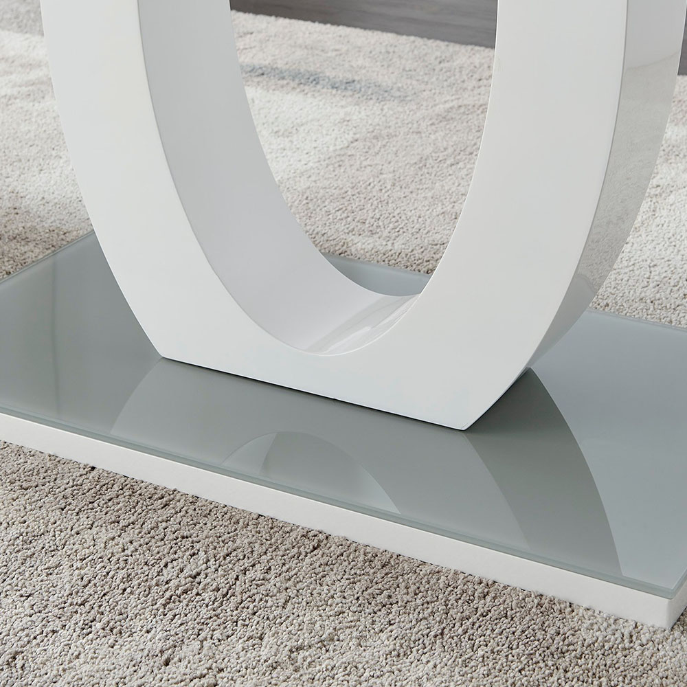 Furniturebox Lucia Cesano 6 Seater Dining Set Grey Gloss Navy and Chrome Image 7