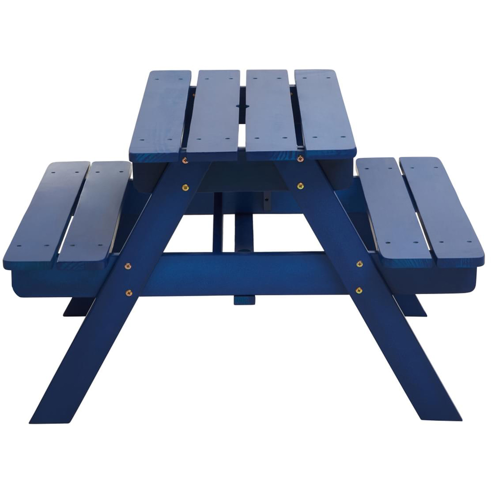 Premier Housewares Kids Brighton Wood Blue Picnic Bench Image 3