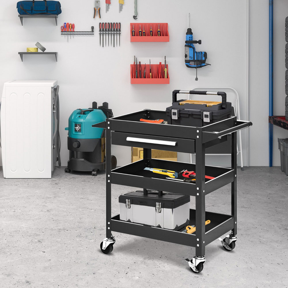 Costway 3 Shelf Rolling Utility Cart Image 2