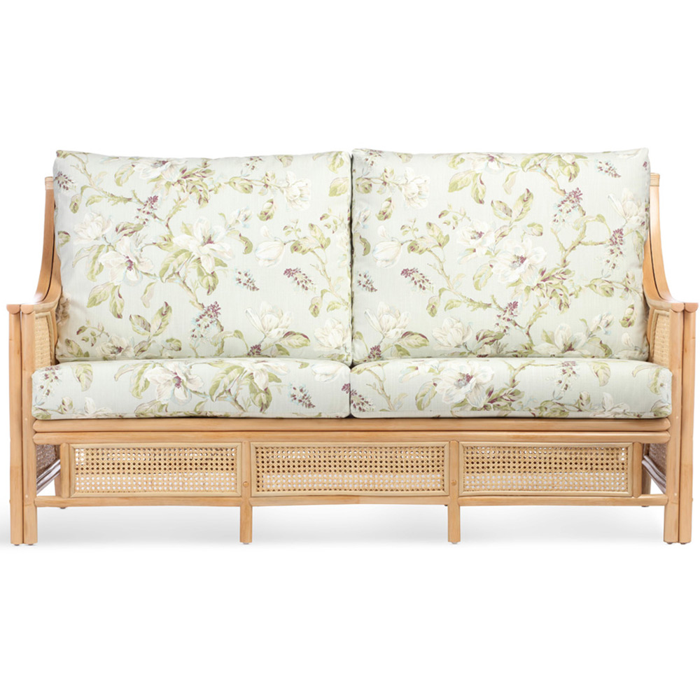 Desser Chester 5 Seater Natural Rattan Floral Fabric Sofa Set Image 3