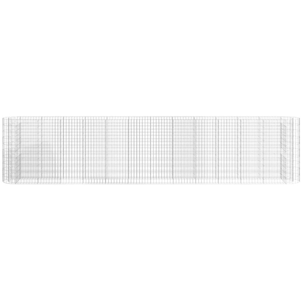 vidaXL Silver Galvanised Iron Gabion Raised Bed 470 x 50 x 100cm Image 4