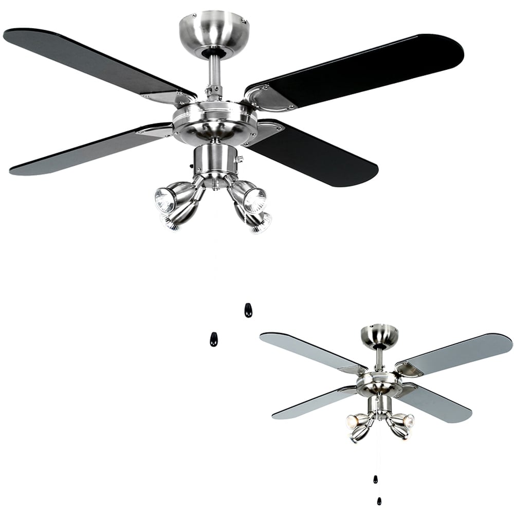 ValueLights Scimitar Ceiling Fan with Spotlights 42 inch Image 1