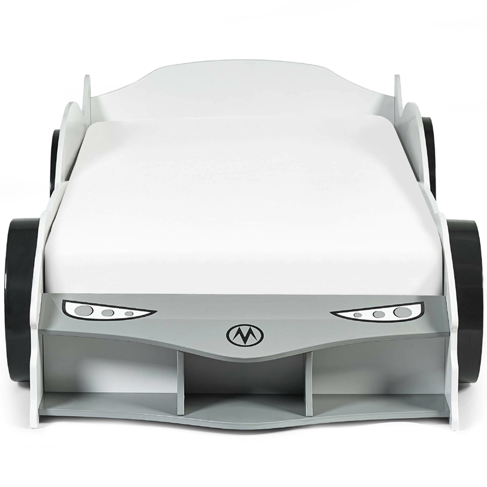 Julian Bowen Storm Single White and Grey High Gloss Race Car Bed Image 4